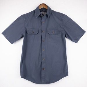 Carhartt Relaxed Fit Button Up Short Sleeve Shirt Blue Men's Size Small